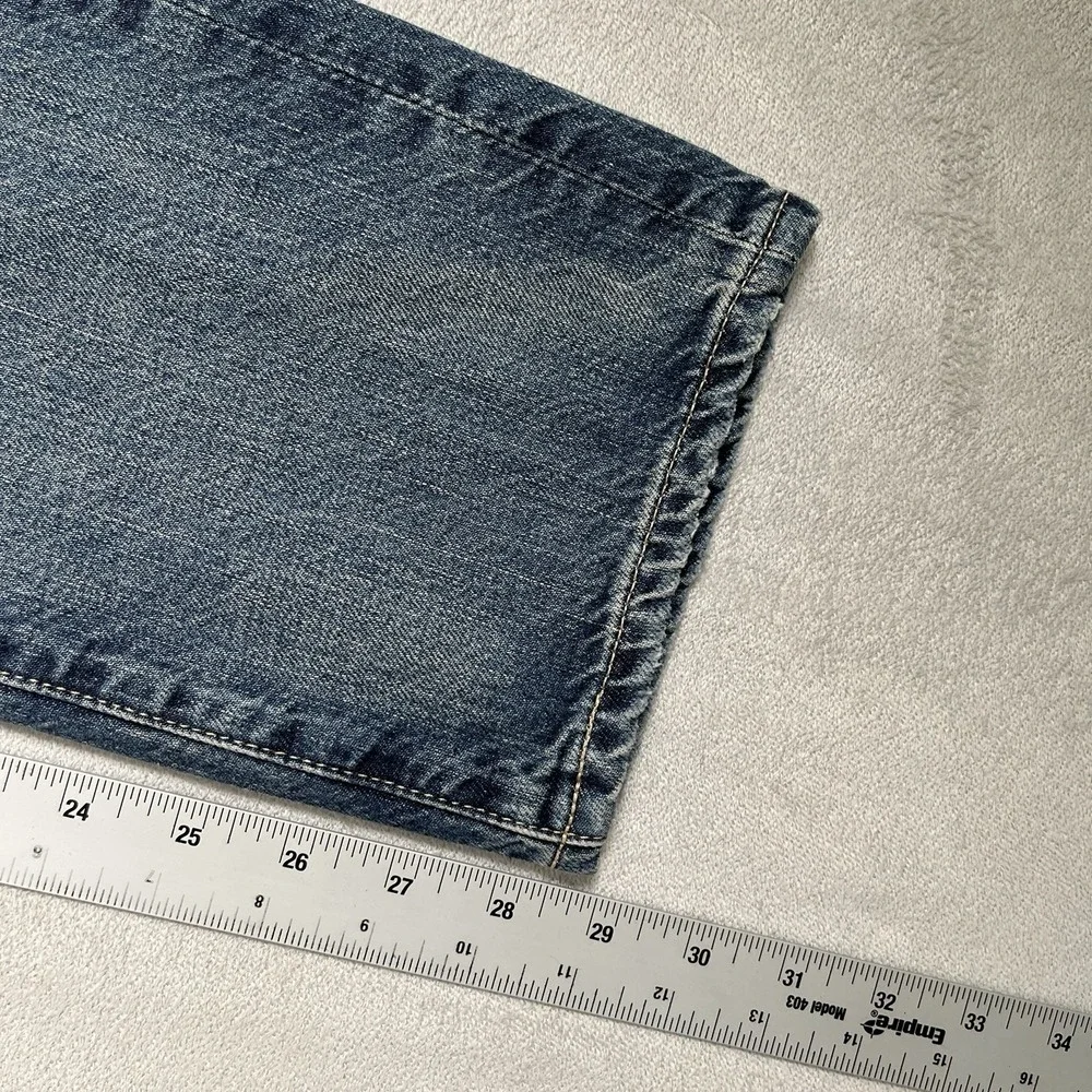 AG-ED Adriano Goldschmied 25 Saige High Rise Straight Jeans Japanese Denim